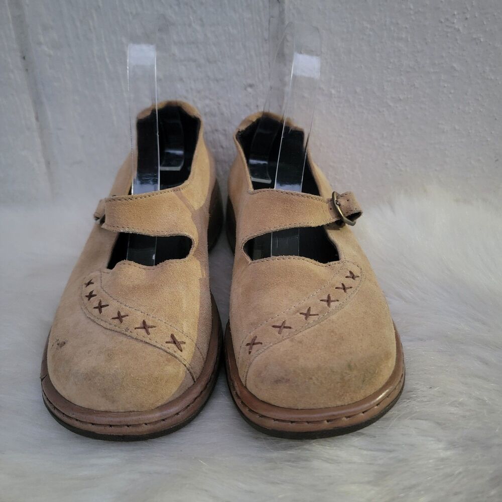 Dansko Fran Tan Suede Mary Jane Buckle Clog Shoes EU 38 US 7.5-8